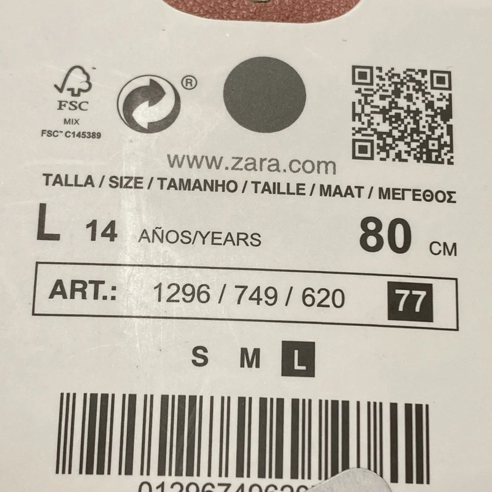 NWT. Zara Kids Pink Faux Leather Belt with Round Buckle Appliqué. Size 14.